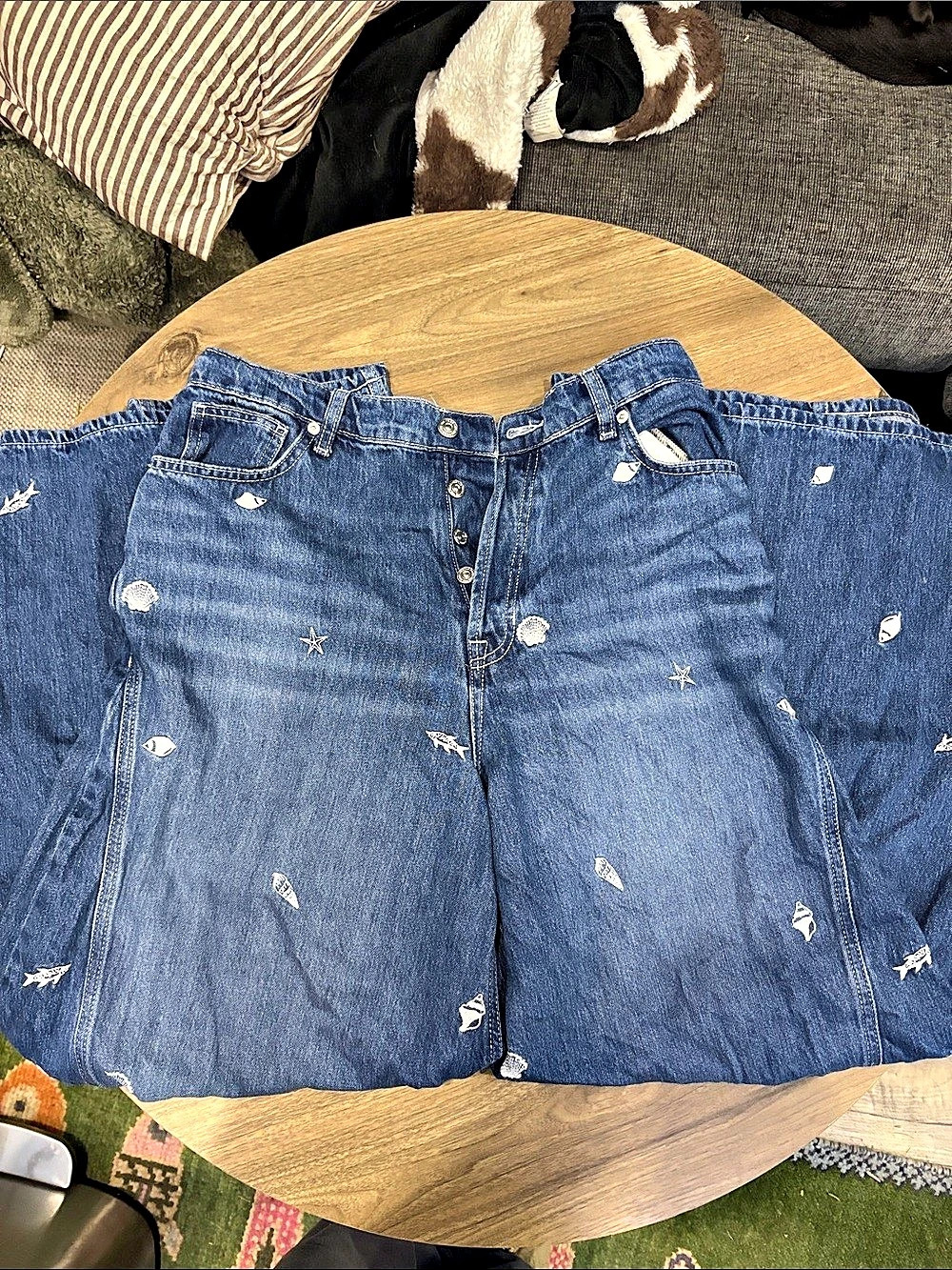 We The Free Embroidered Denim Jean Shorts Waist 30 Like New
